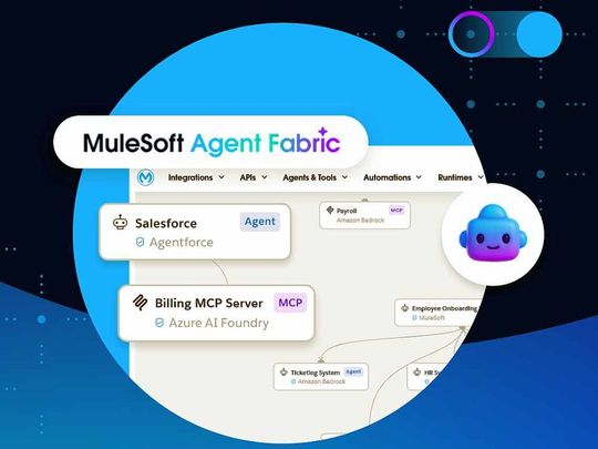 Die vereinfachte Ansicht des Frameworks „Agent Fabric“ von MuleSoft.(Bild:  Salesforce)