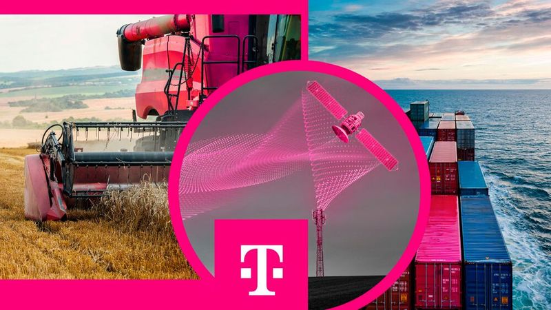 Satellitenkonnektivität im IoT: Kunden der Telekom sollen aus zwei Tarifpaketen wählen können, die jeweils terrestrische und satellitengestützte Konnektivität kombinieren.(Bild:  Deutsche Telekom/ iStock: ArtistGNDphotography/Jorg Greuel; Montage: Evelyn Ebert Meneses)