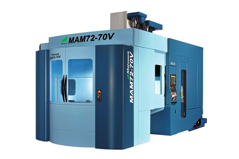 Das 5-Achsen-Vertikal-Bearbeitungszentrum MAM72-70V überzeugt sowohl bei der Schwerzerspanung als auch bei der Highspeed-Aluminiumbearbeitung. (Matsuura)