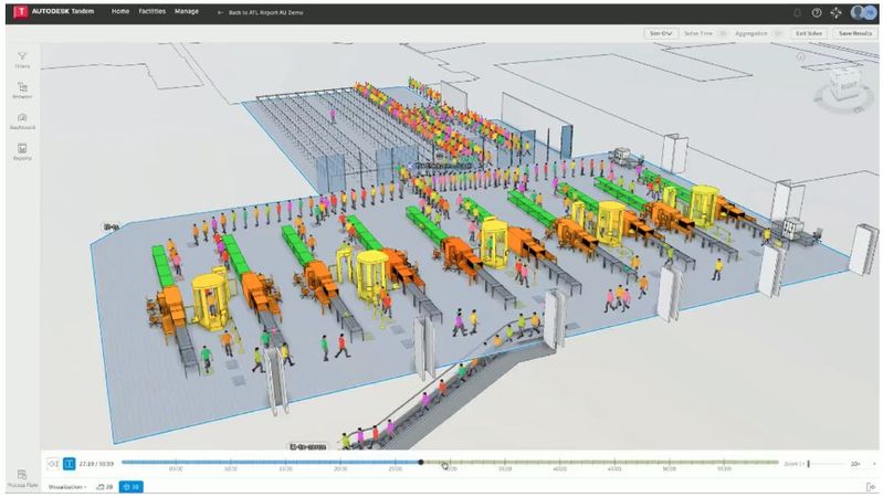 Autodesk verbindet digitale Zwillinge mit Simulation und Instandhaltung, damit Betriebsdaten aus realen Anlagen zukünftig in Planung, Optimierung und Wartung zurückfließen können.(Bild:  Autodesk)