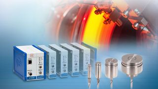 Das neue kapazitive Sensorsystem „CapaNCDT 6228“ setzt sich aus den kapazitiven Hochtemperatursensoren „CapaNCDT CSE/HT“ und dem Controller „CapaNCDT 6228“ zusammen. Das Sensorsystem ist für Hochtemperaturanwendungen bis 800 °C einsetzbar (Bild: Micro-Epsilon)