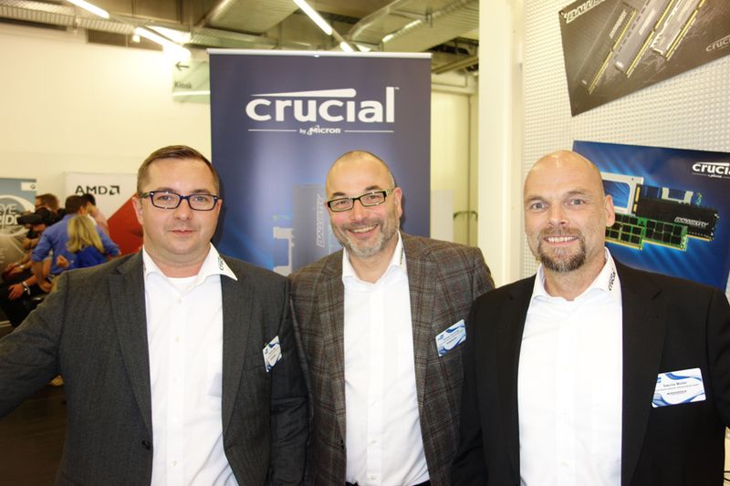 Crucial unterwegs (v. l.): Andreas Catta, Thomas Flemming und Sascha Müller, Micron (Bild: IT-BUSINESS)
