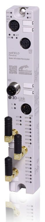 (netFIELD Device IO-Link ­Wireless Master von Hilscher lässt sich sowohl in Profinet- als auch in EtherNet/IP-Netzwerke integrieren. Bild: Hilscher)