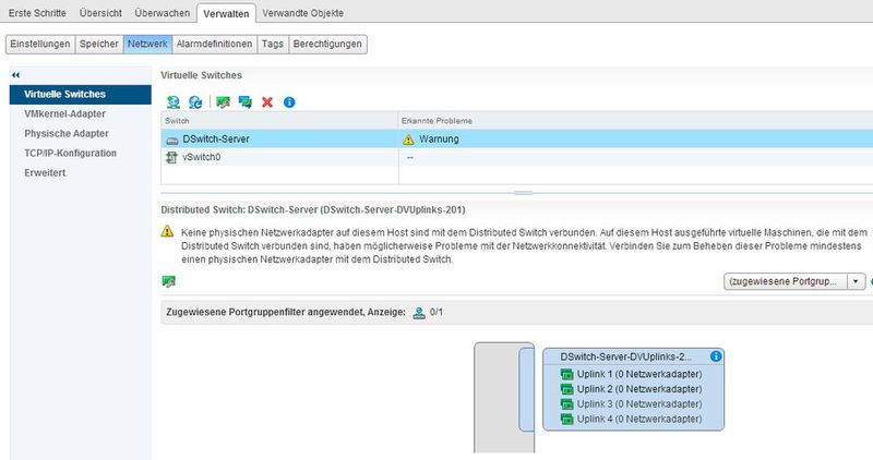 Nach der Migration werden eventuelle Fehler bei den Hosts angezeigt. (Bild: Joos)