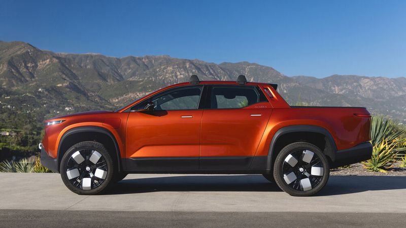 Mit einer Länge von 5,30 Meter ist der Fisker Alaska ein kleiner Pick-up vom Format eines Ford Ranger. (Bild: Fisker)