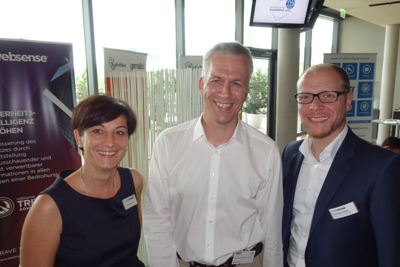 Eine lustige Truppe waren Daniela Henkel, Websense, Peter Schill, Computacenter und Thorsten Kaiser, Websense (IT-BUSINESS)