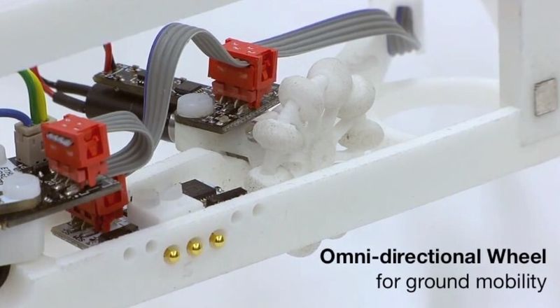 Über drei kleine Räder kann sich das Element am Boden in alle Richtungen bewegen (ETH Zürich/youtube)