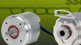 De neuen absoluten Drehgeber von Heidenhain mit SSI-Schnittstelle und 35 mm Außendurchmesser (li.: die Synchroflansch-Ausführung ROC beziehungsweise ROQ, re.: die Hohlwellen-Ausführung ECN beziehungsweise EQN) (Bild: Heidenhain)