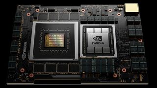 Zur „GTC21“ hat Nvidia-Chef Jensen Huang die erste CPU des Unternehmens vorgestellt. Ab Frühjahr 2023 soll sie marktreif sein und erste Kunden gibt es auch schon.  (Nvidia)