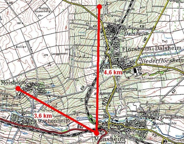 Sorgfältige Analyse: Mithilfe topographischer Karten wurde der Wasserbehälter Monsheim als Repeaterstation zur Umgehung der Bergkuppe gefunden (Archiv: Vogel Business Media)