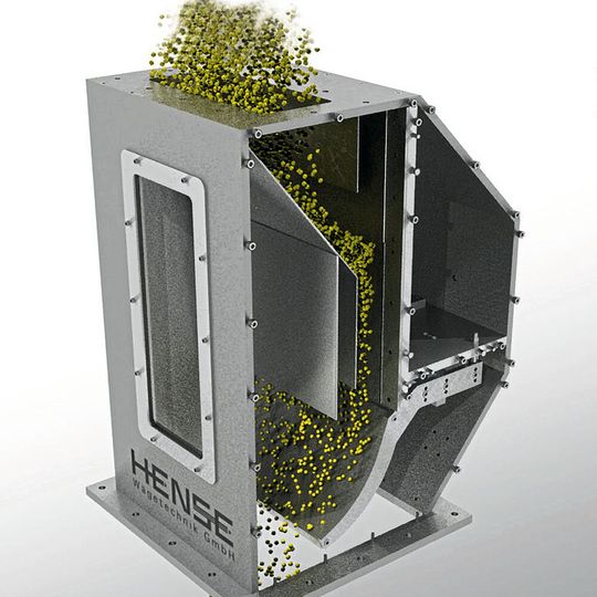 Die zu messenden Produkte, seien es Pulver oder Granulate, werden im Flowslide-System über eine kreisförmige Rutsche geleitet. Die zu messenden Produkte, seien es Pulver oder Granulate, werden im Flowslide-System über eine kreisförmige Rutsche geleitet.