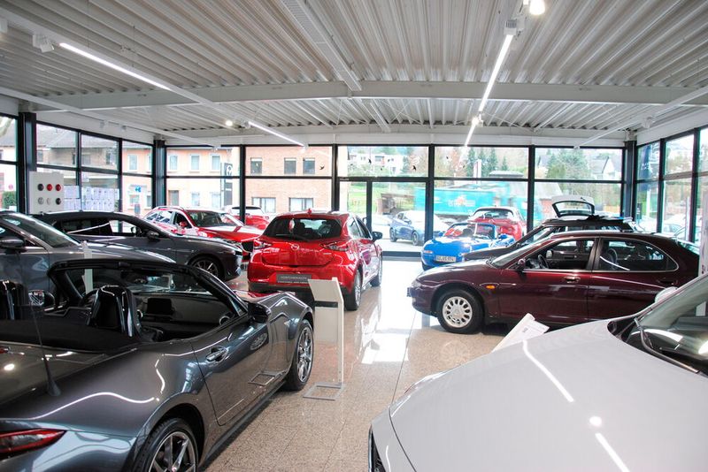 Der Showroom umfasst rund 300 Quadratmeter, darunter befindet sich der Atombunker. (Bild: Baeuchle/»kfz-betrieb«)