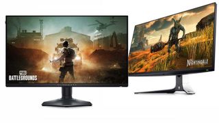 Der 25-Zoll-Monitor AW2523HF mit Full-HD-Auflösung schafft eine Bildwiederholrate von bis zu 360 Hz. Beim 27-Zöller AW2723DF sind es übertaktet „nur” 280Hz, dafür aber bei QHD-Auflösung. (Bild: Dell)