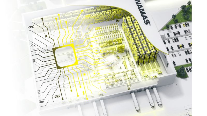 Datenanalysen und Simulationen sichern die vollständige Erfüllung der Lageranforderungen, während Emulationen eine schnelle und ressourcenschonende Anlagenumsetzung ermöglichen.(Bild:  SSI Schäfer)