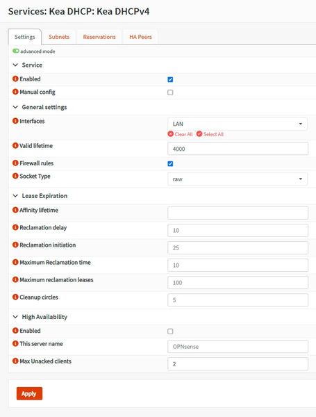 OPNsense ermöglicht den Betrieb eines eigenen DHCP-Servers für jedes Segment.  (Bild: Joos)