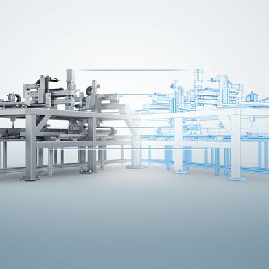 Virtuelle Modelle können helfen, Konzepte zu bewerten, Maschinenabläufe zu optimieren und Integrationsfragen bereits während der Entwicklung zu klären.  (Bild: Festo)