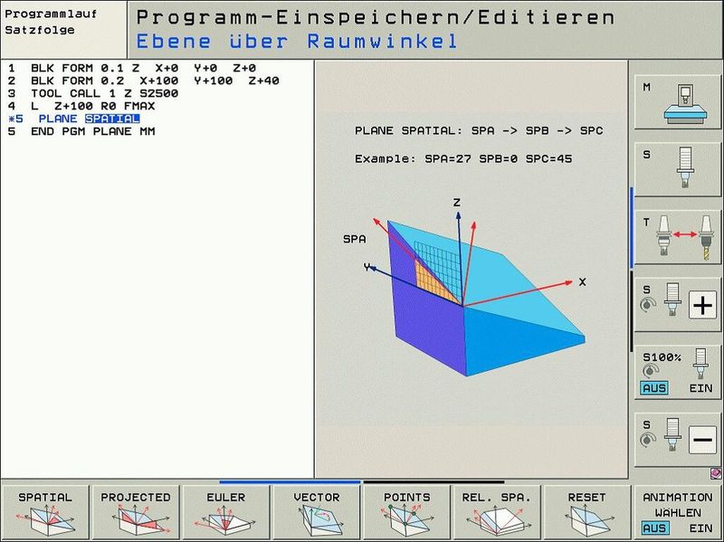 Ebene über Raumwinkel definieren. (Bild: Heidenhain)