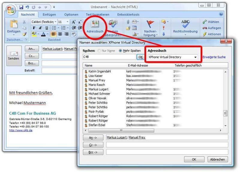 Virtual Directory integriert Kontakte von Drittanwendungen in Microsoft Outlook. (Archiv: Vogel Business Media)