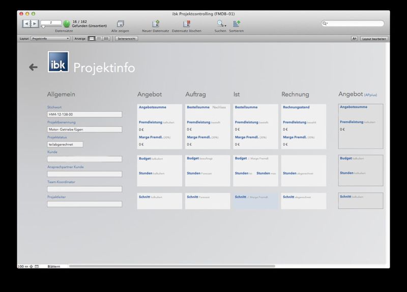 Mit Hilfe der Filemaker-Datenbank hat das Unternehmen in nur drei Tagen ein exakt auf seine Anforderungen  zugeschnittenes Projektcontrolling aufgesetzt. (Bild: Filemaker)