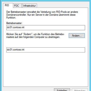 Verwalten der Betriebsmasterrolle in Active Directory.