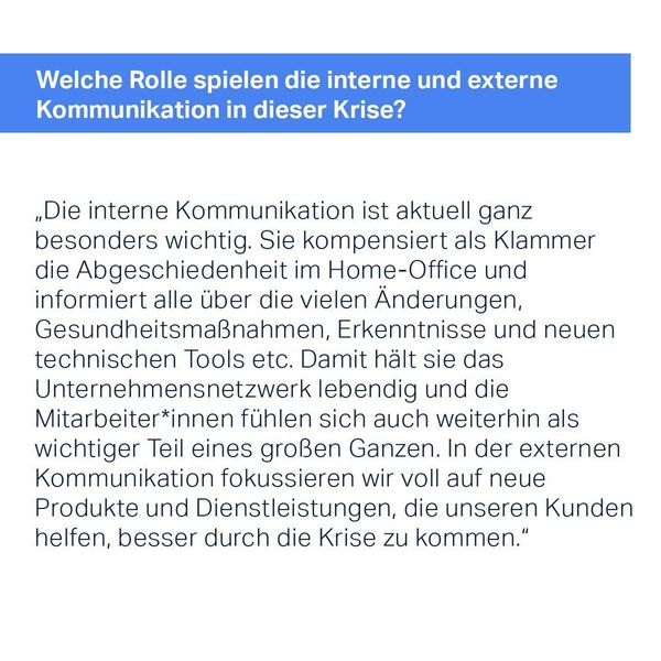 Welche Rolle spielen die interne und externe Kommunikation in dieser Krise? (Vogel Communications Group)