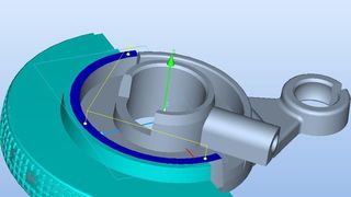 Computertomographie: Elementenauswahl für die manuelle Ausrichtung des Betätigungsrads für Fahrzeuglüftungen von Volkswagen in der Messsoftware Metrosoft Quartis. (Wenzel)
