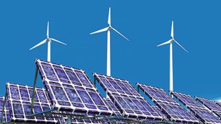 Eine Herausforderung: Die verstärkte Nutzung von Solar-​ und Windenergie.  (Bild: Clipdealer)