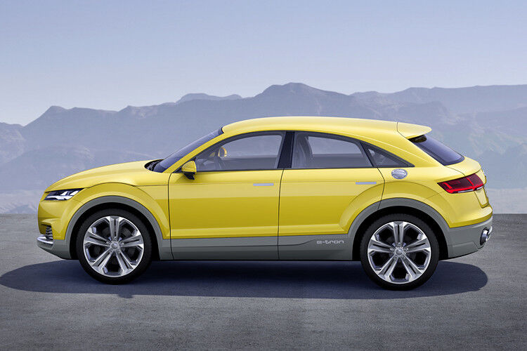 Den Audi TT offroad concept gibt es als Plug-in-Hybrid-Antrieb mit zwei Elektromotoren mit 300 kW (408 PS) Systemleistung. (Foto: Audi)