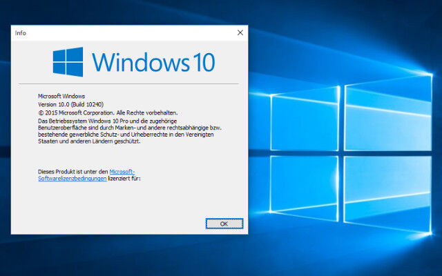 Verweise auf die Kernel-Version (NT Build 6.4) waren in den neuesten Builds von Windows 10 nicht mehr zu finden.