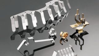 Werkstoffe wie Stähle, Edelstähle, Aluminium oder Buntmetalle wie Kupfer, Bronze, Messing und Berylliumkupfer (CuBe) sowie vielfältige Sonderlegierungen werden häufig zu Stanzbiege- und Stanzteilen verarbeitet.  (Gutekunst)