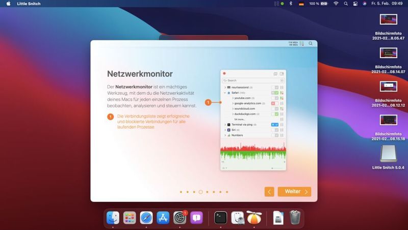 Little Snitch bietet auch einen Netzwerkmonitor. (Joos)