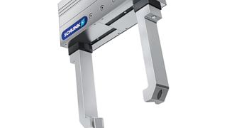 The intelligent gripper EGI can be individually programmed to have a stroke of up to 57.5mm per jaw and a flexible, adjustable gripping force of up to 100N.  (Schunk)