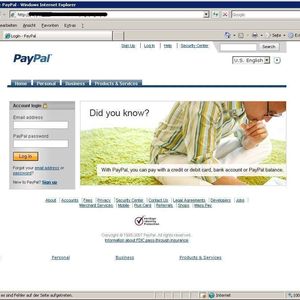 Der Startbildschirm der Phishing-Seite ist der echten PayPal-Seite sehr ähnlich.