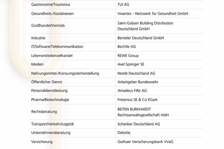 Die Branchensieger der Best-Recruiters-Studie 2017/2018. (Best Recruiters)