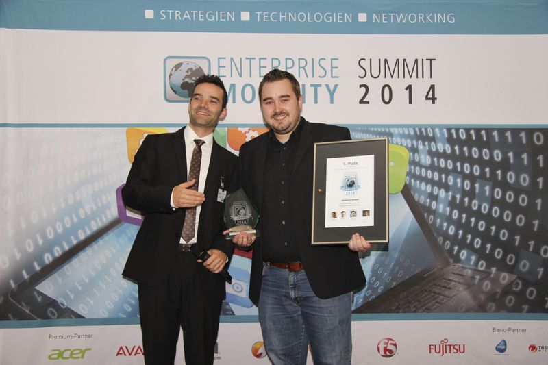 Die Auszeichnung in der Kategorie Customer Experience/Recruitment konnte die opwoco GmbH mit deren Vertriebslösungen für Außendienstmitar¬beiter für sich gewinnen. Aber auch die Lösung der bluesource – mobile solutions gmbh besetzte den zweiten Platz. ()