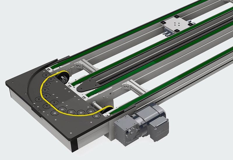 Für das Transfersystem Versamove in der kleinsten Größenklasse standard zeigt MK auf der Messe Motek 2017 dieses besonders kompakte Kurvenmodul. (Bild: Maschinenbau Kitz)
