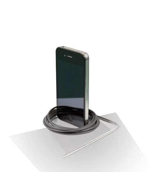 Bei www.icelsius.com gibt es Zubehör, die das iPhone zum Grillthermometer machen. Je nach Variante kostet das iCelsius BBQ zwischen 45 und 90 Euro. (www.icelsius.com)