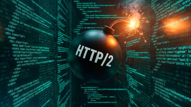 Der neu entdeckte DoS-Angriff HTTP/2 Bomb erschöpft den Webserver-Arbeitsspeicher binnen Sekunden. Für IIS, Envoy und Cloudflare Pingora fehlt bislang ein Patch.(Bild:  Gemini / KI-generiert)