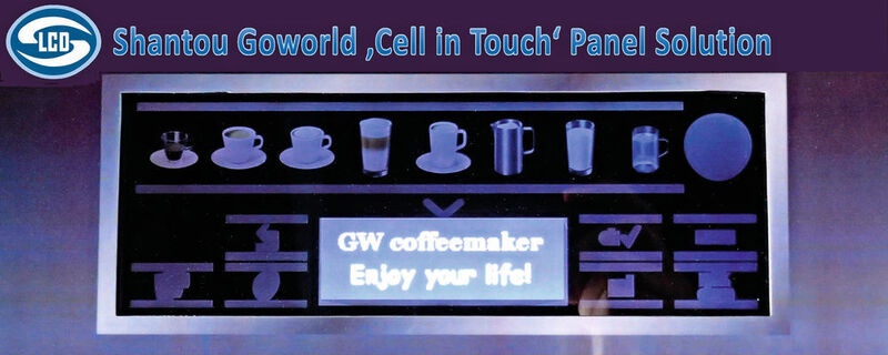 Das Bedienmodul von Shantou Goworld beinhaltet ein Eingabe-(CTP-)und ein Ausgabefeld (LCD). Da Display- und Sensorzone zweidimensional nebeneinander angeordnet sind, lassen sich beide in einem einzigen Prozess als Sandwich fertigen. (Bild: Shantou Goworld Display Germany)