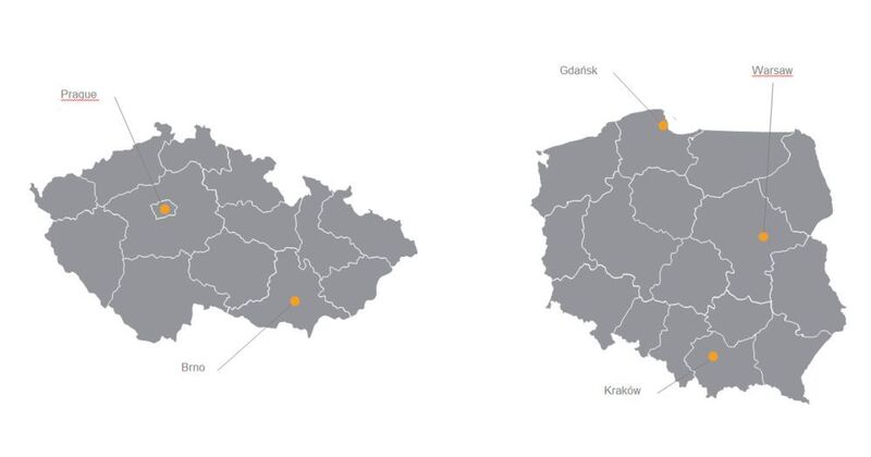 Fig. 1:Political map of Poland and the Czech Republic. On average, a Pole works 1.931 hours avery year, which is 10% above the average of all other industrial nations.  (WBA)