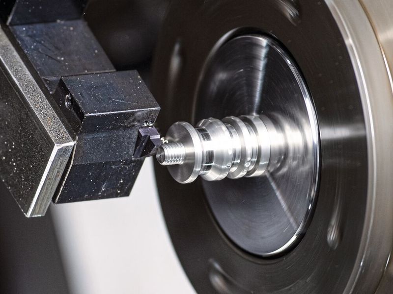 Drehen des Aussengewindes einer Düse mit Horn-Werkzeugen. (Bild: Horn / Sauermann)