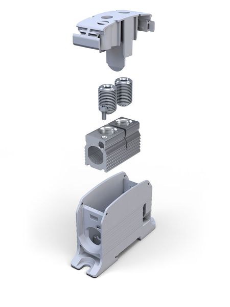 Einblick in eine Einfachblock-Reihenklemme mit 95 mm² Querschnitt. (Leipold Gruppe)
