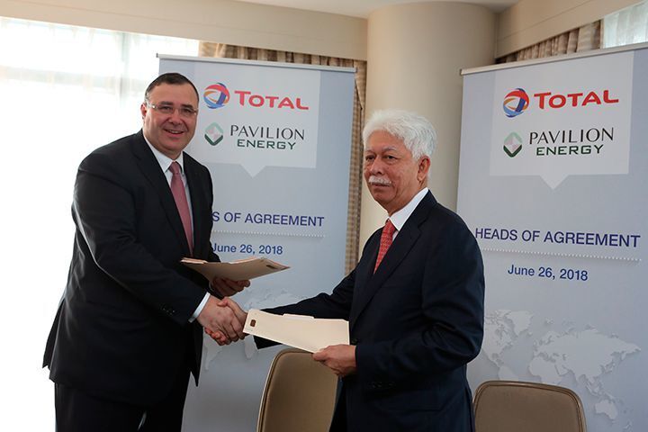 The Heads of Agreement was signed on the sidelines of the World Gas Conference 2018 and was followed by a MOU that was concluded by Total and Pavilion Energy. ( Total)