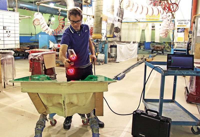 The Handy-Scan 3D hand-held scanner in Operation. (Source: Measurement Solutions)