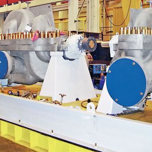 In vielen Fällen wird eine einstufige HPRT eingesetzt, um die Energie des Prozessstroms aufzunehmen und eine mehrstufige Pumpe anzutreiben. 