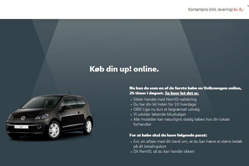 Einmal draufgeklickt, präsentiert sich das Vorhaben von VW schon deutlich klarer. (Screenshot VW Dänemark)