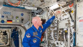 ESA-Astronaut Alexander Gerst installiert den «Electromagnetic Levitator» (EML) an Bord der ISS. An diesem Instrument führte Gerst später auch die Versuche der Empa mit metallischen Gläsern durch. (Bild: Nasa)