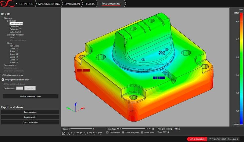 Digimat-AM von Simpa-Tec ermöglicht die Prozesssimulation im Bereich der Additiven Fertigung für Kunststoffbauteile.  (Simpa-Tec)
