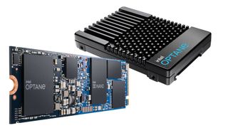 Die Zukunft bei Speichermedien ist bei Intel hauptsächlich Optane. Für Client-Rechner kommt das M.2-Modul H20 mit Optane-Speicher und QLC-NAND, für das Datacenter die PCIe-4.0-SSD Optane P5800X. (Intel)