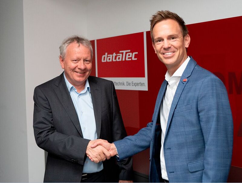 Franco Schmid, Gründer und Geschäftsführer von Mesatec (links) und Markus Kohler, Geschäftsführer der DataTec AG. 